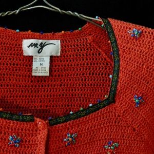 MY Crochet Sweater with Beading and Trim